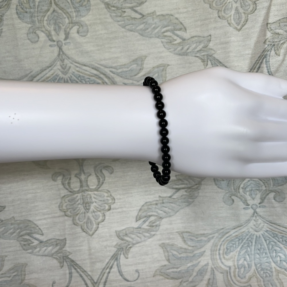 Black Agate Bead Bracelets 3 - Picture 2 of 6
